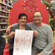 Caricatures de Noel au Super U de Fontenay le comte