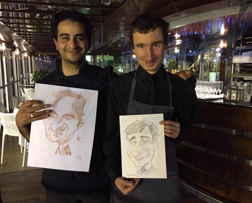 Caricatures avec mon ami Charles Da Costa