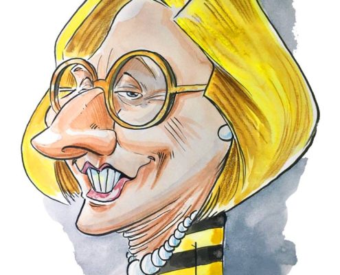 Caricature, couleur, blonde