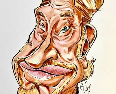 Caricature, Johny Hallyday, Couleur