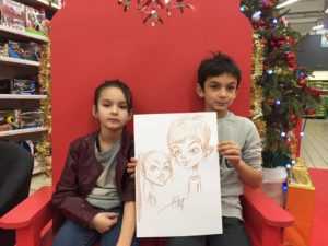 caricature de Noel au Super U de Fontenay le comte