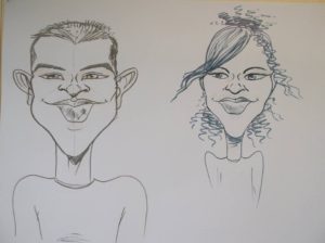 caricatures, dessin, traditionnelle, monochrome