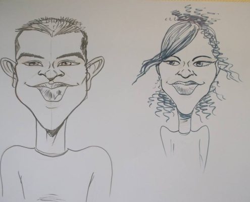 caricatures, dessin, traditionnelle, monochrome