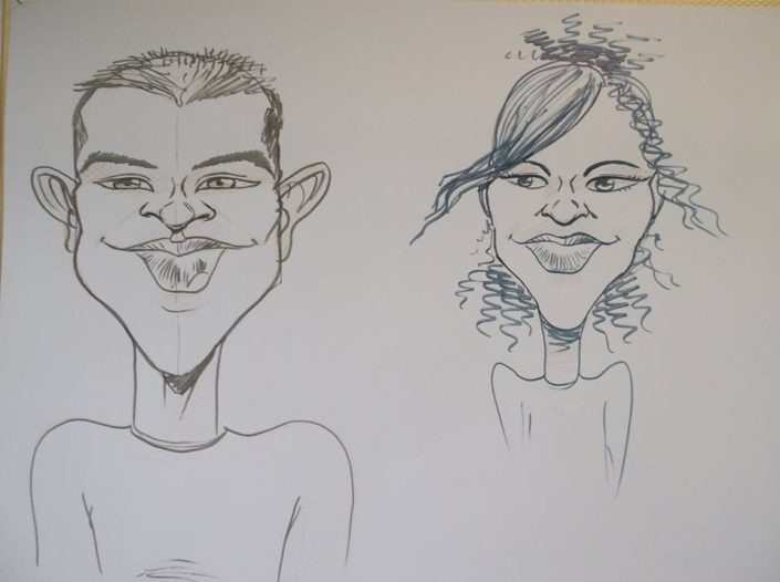 caricatures, dessin, traditionnelle, monochrome